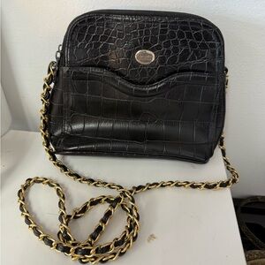 American Tourister Croc-Embossed Chain Bag